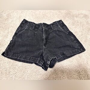 American Eagle Black Denim Mom Shorts